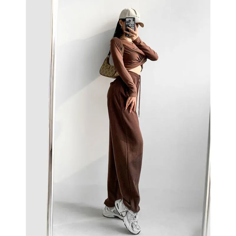 Casual Loose Fit Hip-Hop Plush Floor-Length Pants