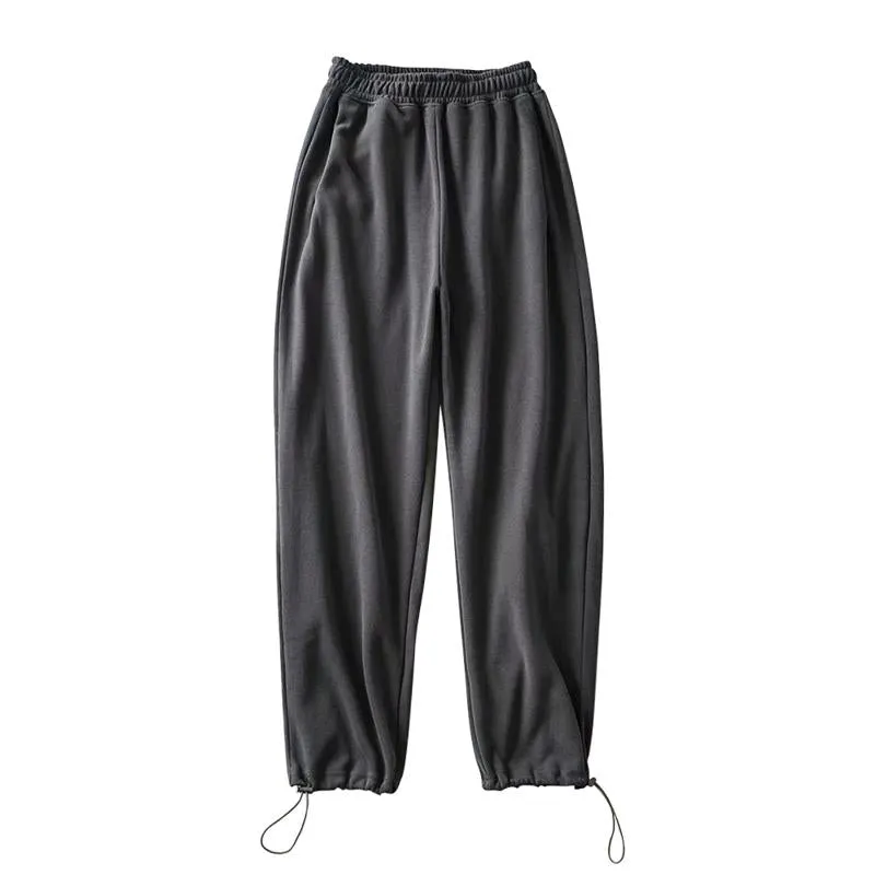 Casual Loose Fit Hip-Hop Plush Floor-Length Pants