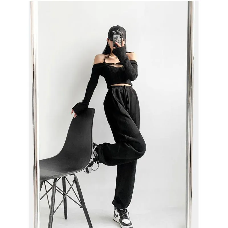 Casual Loose Fit Hip-Hop Plush Floor-Length Pants