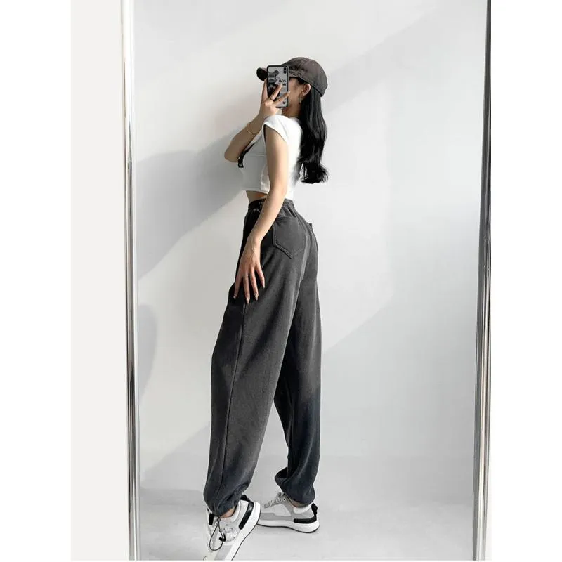 Casual Loose Fit Hip-Hop Plush Floor-Length Pants