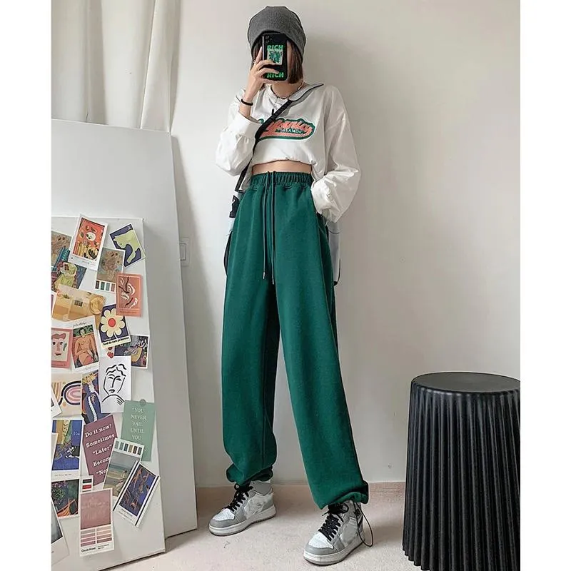 Casual Loose Fit Hip-Hop Plush Floor-Length Pants