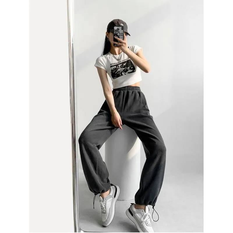 Casual Loose Fit Hip-Hop Plush Floor-Length Pants