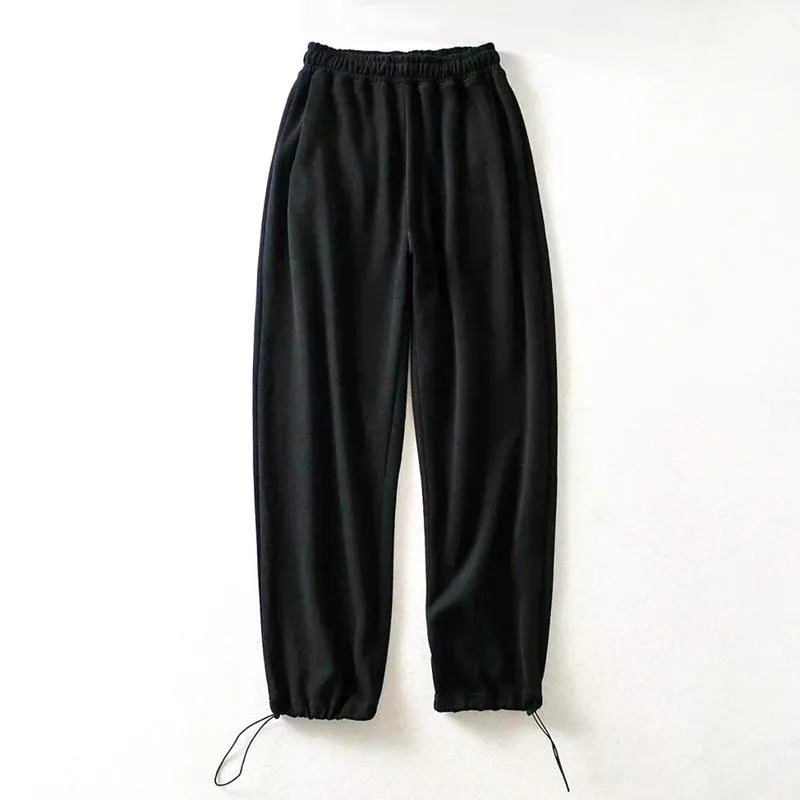 Casual Loose Fit Hip-Hop Plush Floor-Length Pants