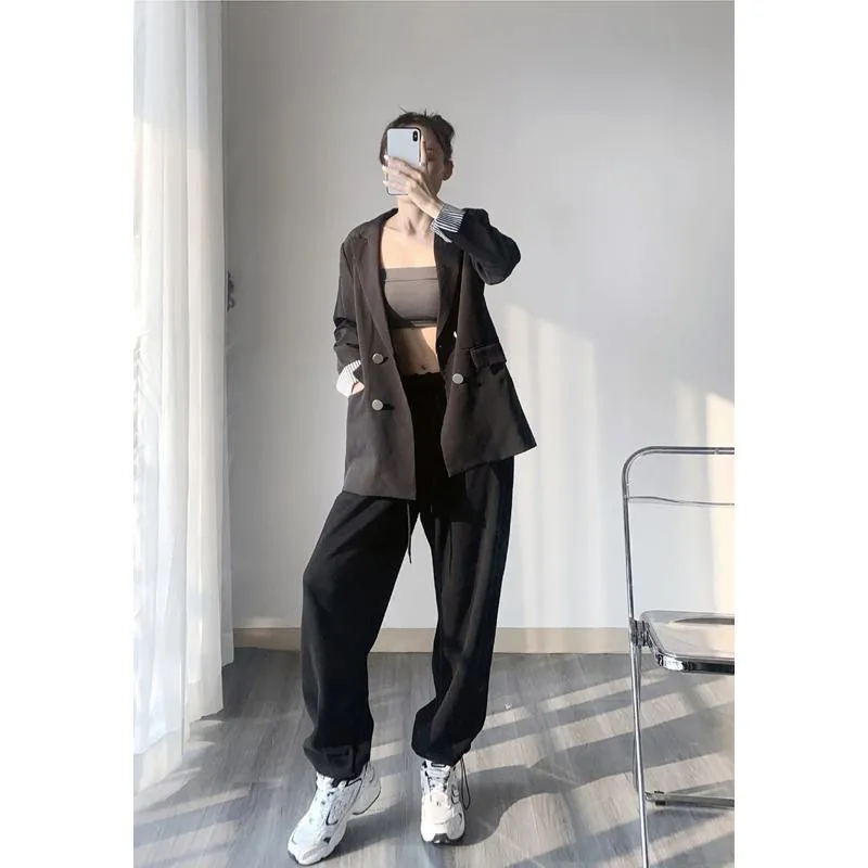 Casual Loose Fit Hip-Hop Plush Floor-Length Pants