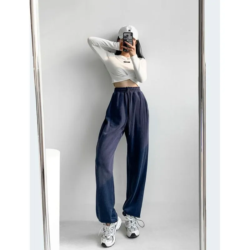 Casual Loose Fit Hip-Hop Plush Floor-Length Pants