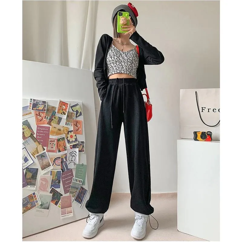 Casual Loose Fit Hip-Hop Plush Floor-Length Pants