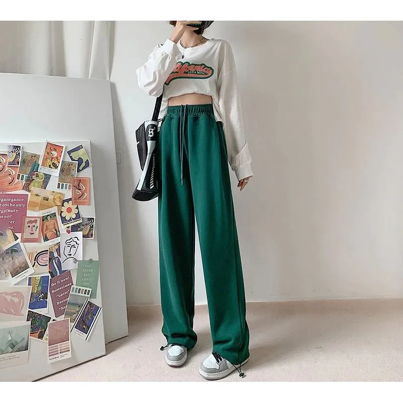 Casual Loose Fit Hip-Hop Plush Floor-Length Pants