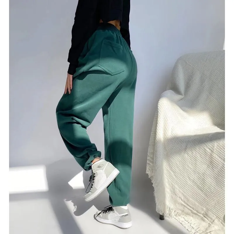 Casual Loose Fit Hip-Hop Plush Floor-Length Pants