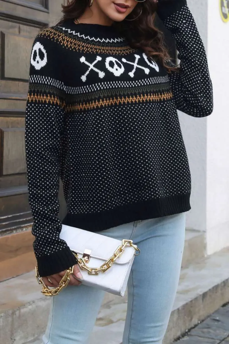 Casual Patchwork Contrast O Neck Tops