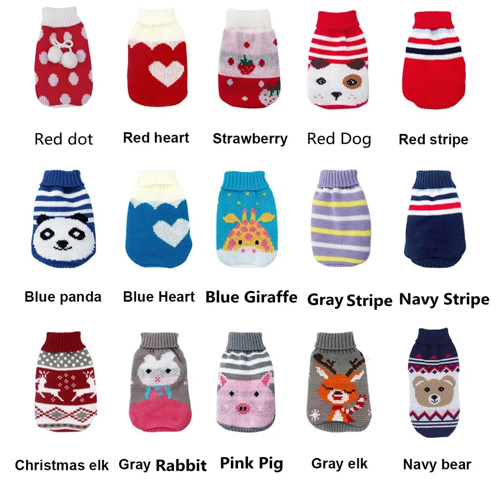 Christmas Cat Dog Sweater Pullover Winter Dog Clothes