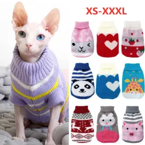 Christmas Cat Dog Sweater Pullover Winter Dog Clothes