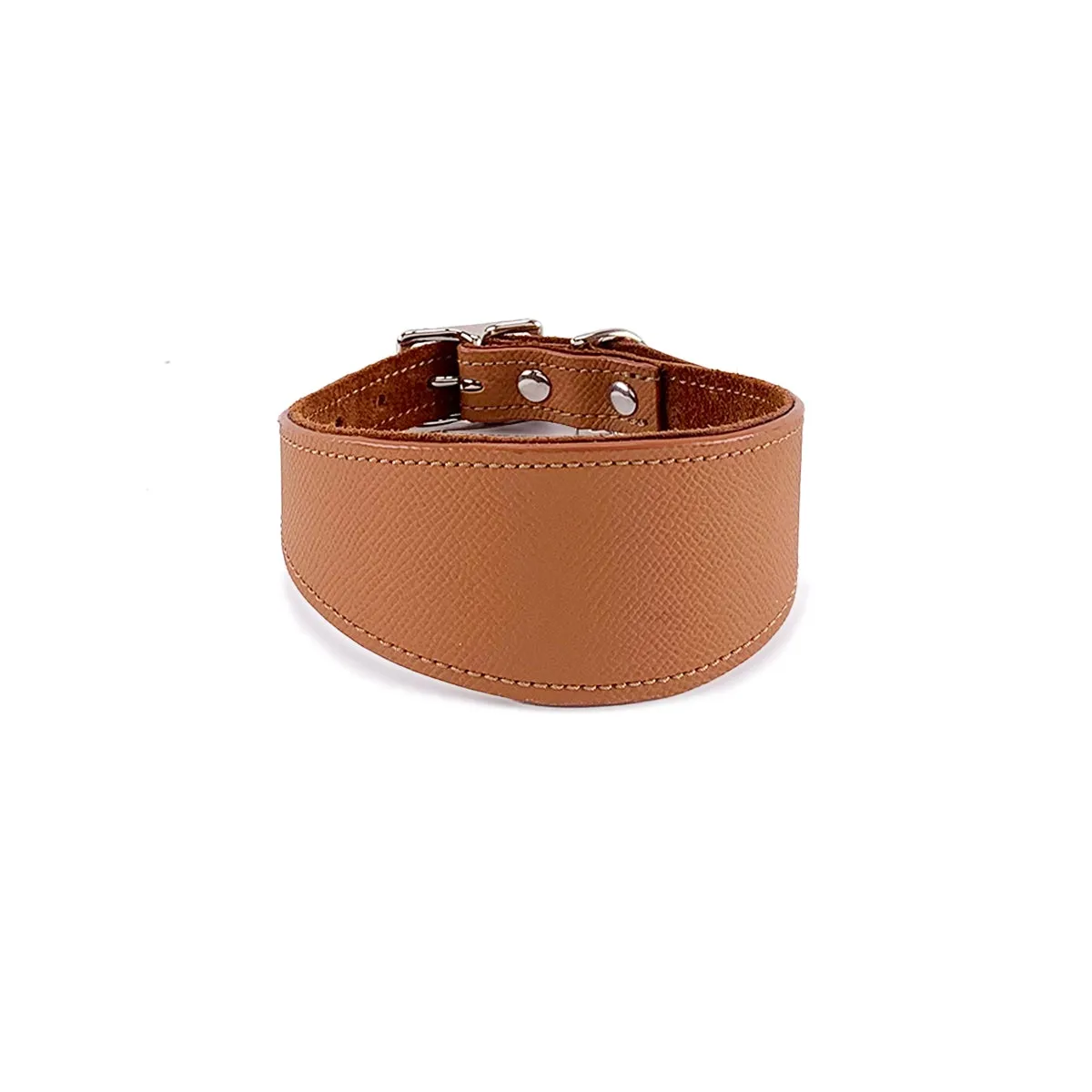 Colima Fish Tail Leather Dog Collar Hazelnut