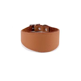 Colima Fish Tail Leather Dog Collar Hazelnut