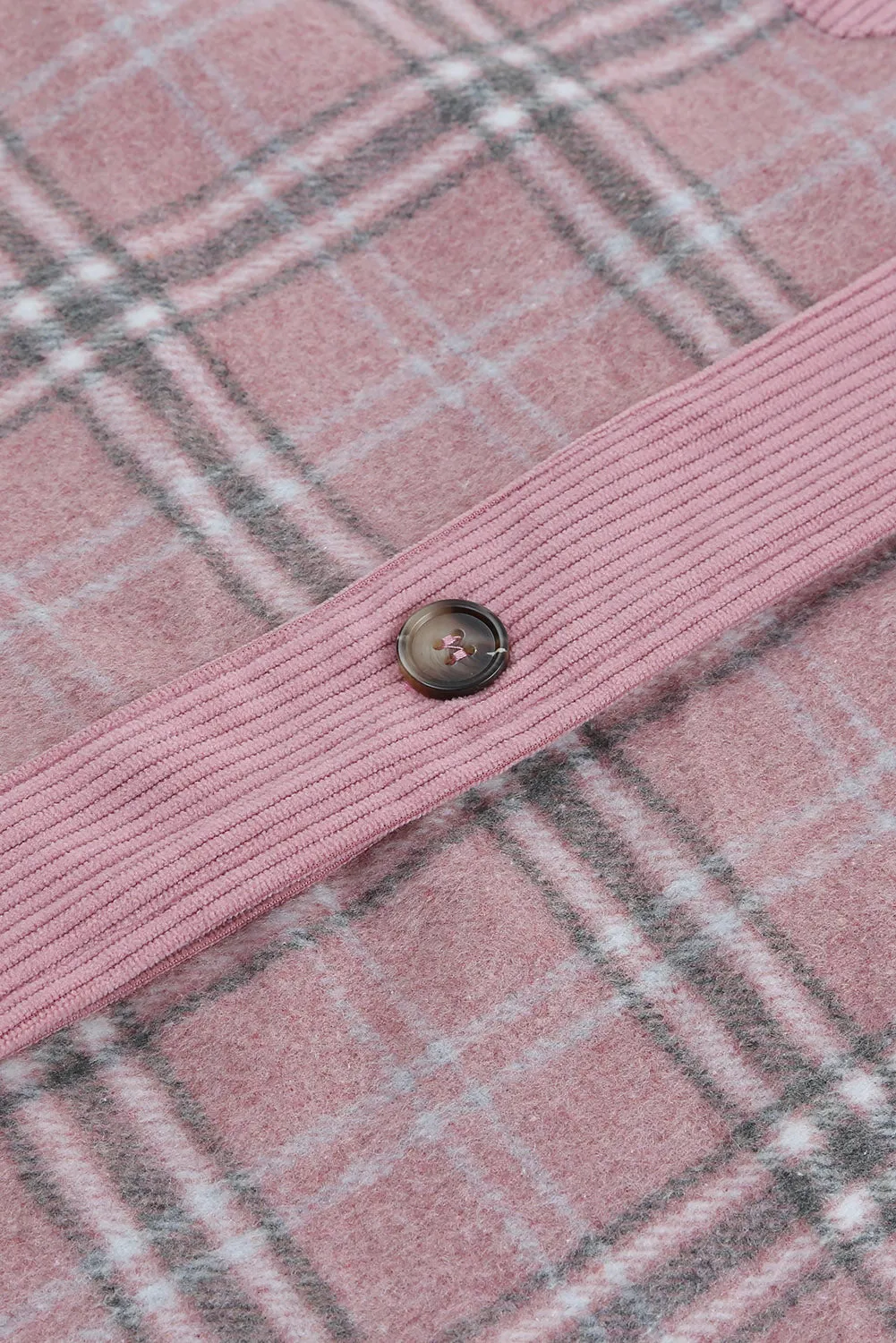 Corduroy Plaid Pattern Shacket