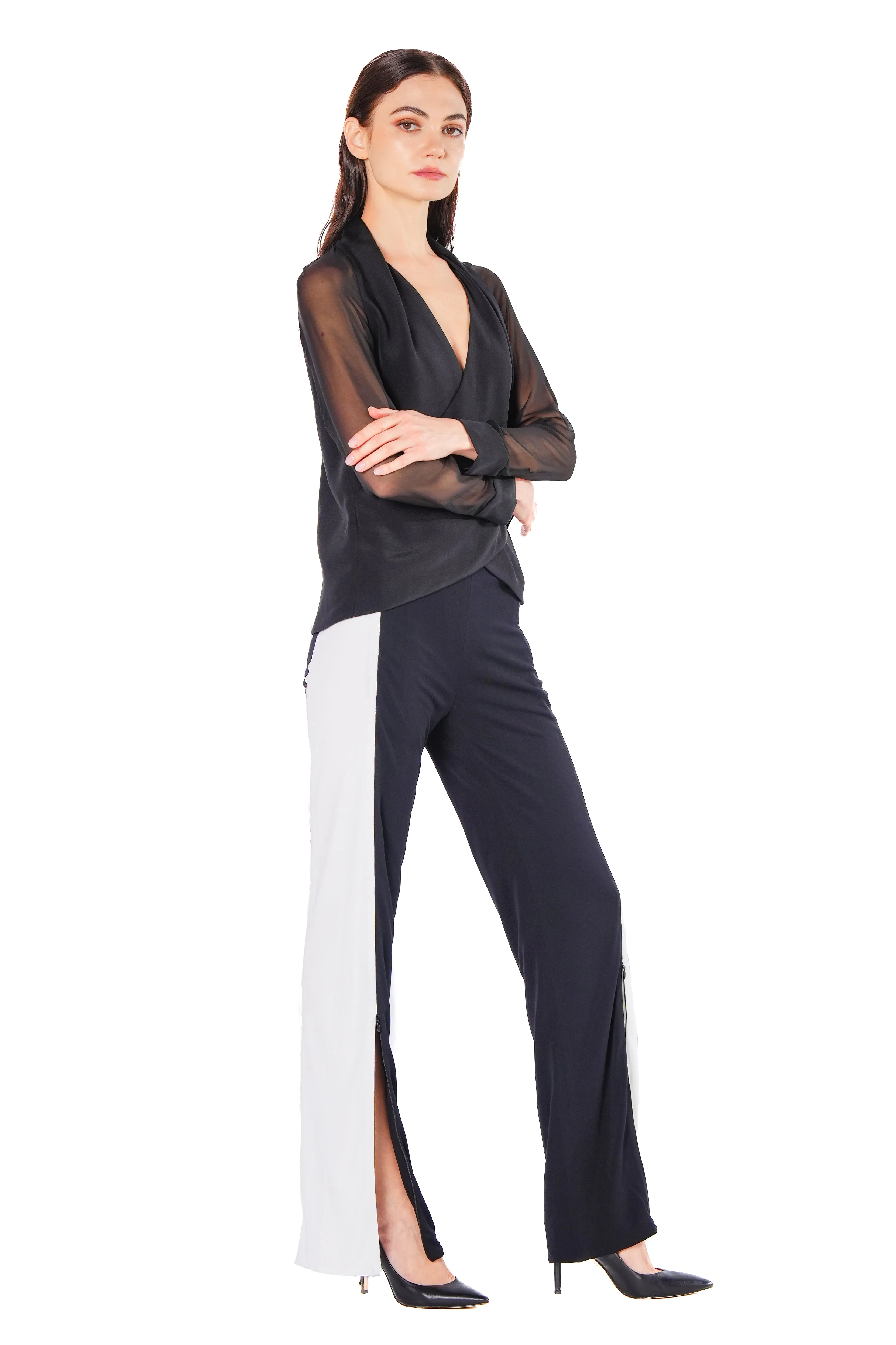 Cori Contrast Panel Jersey Pants