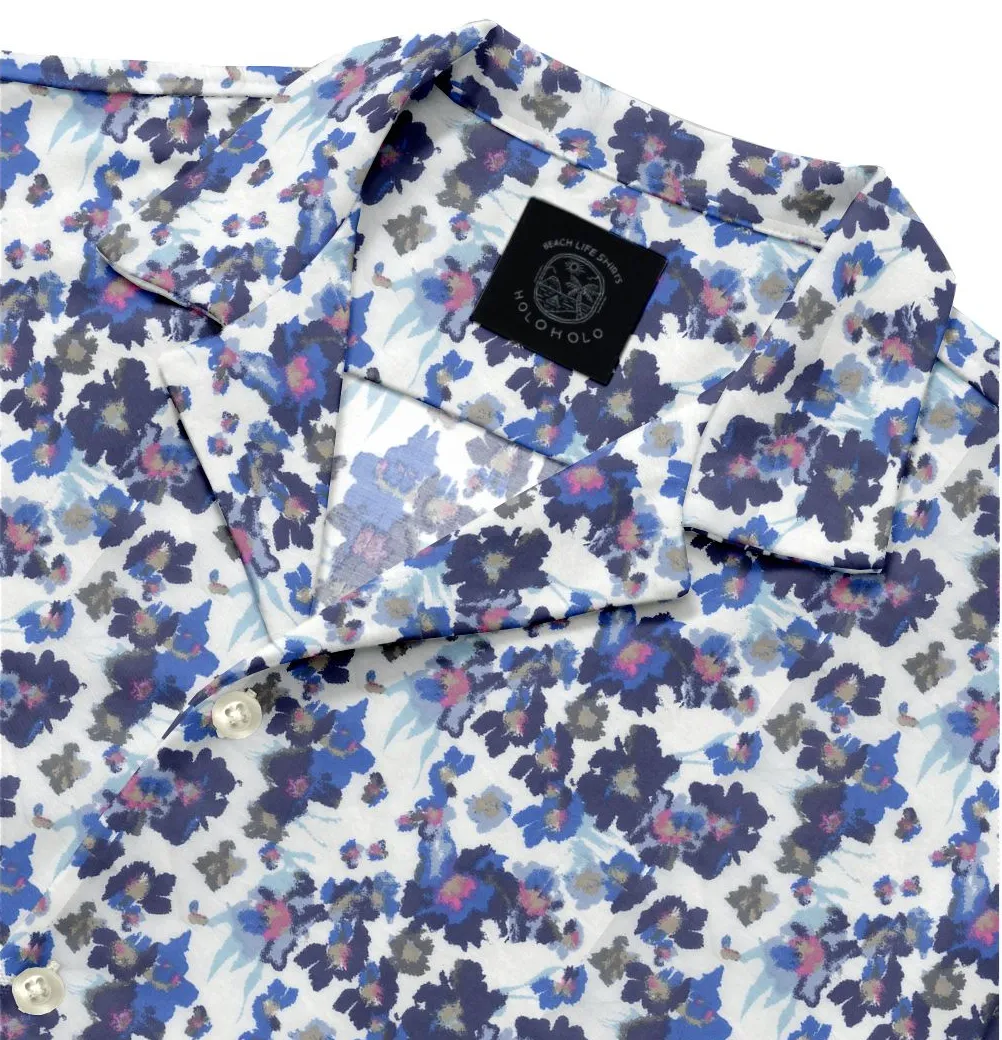 Cotton - Camp Collar Shirt - White Floral