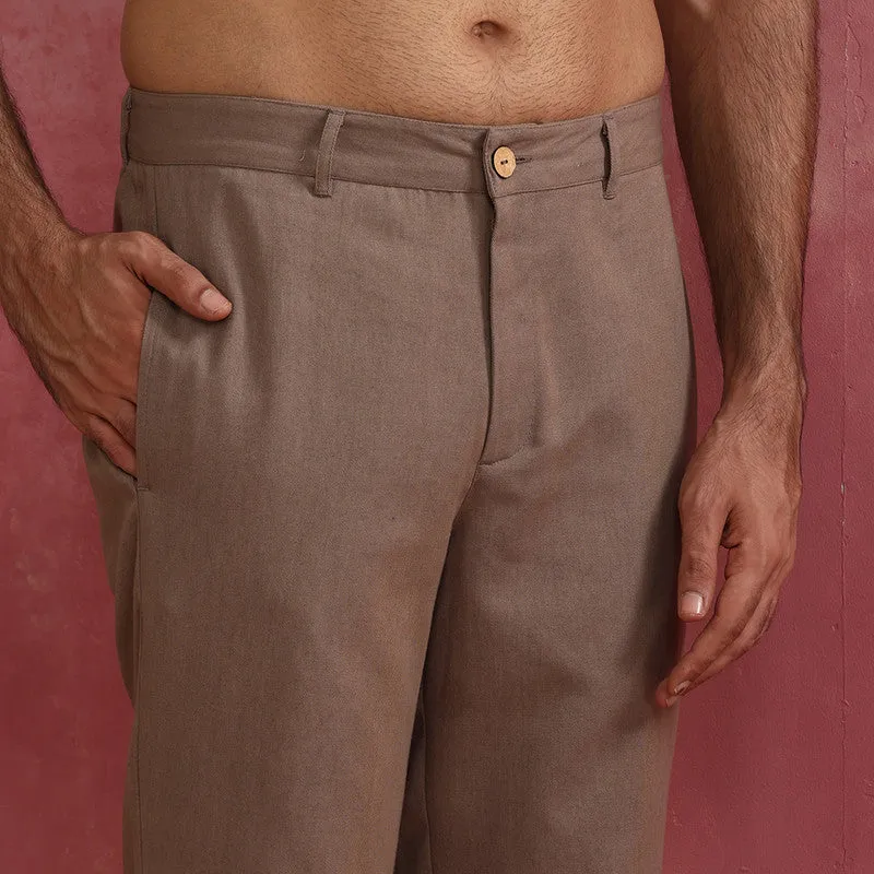 Cotton Twill Pants for Men | Grey