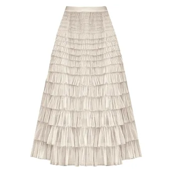 Cream Tiered Layer Skirt