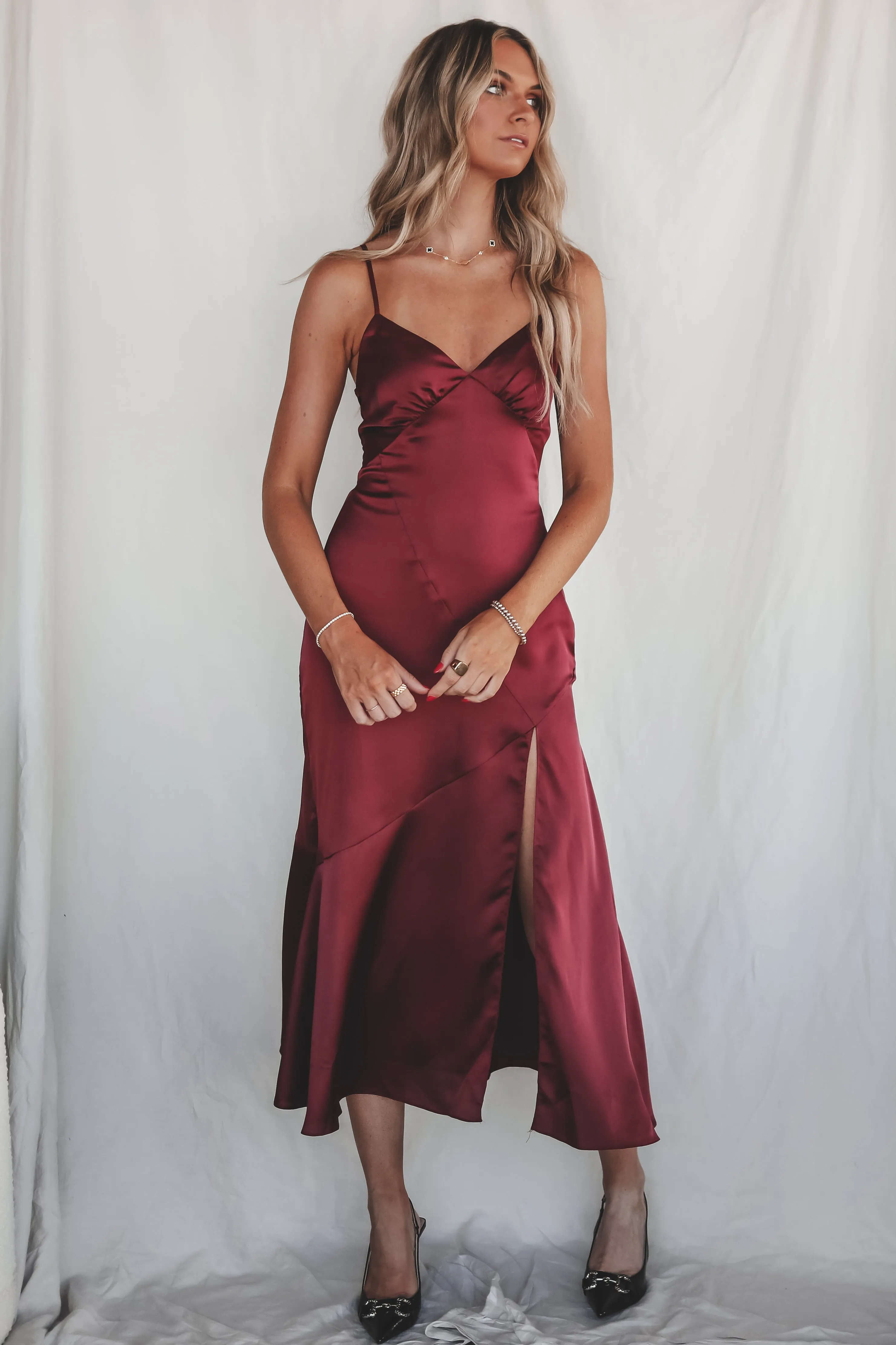 DEAL Extra Special Plus One Satin Maxi Dress