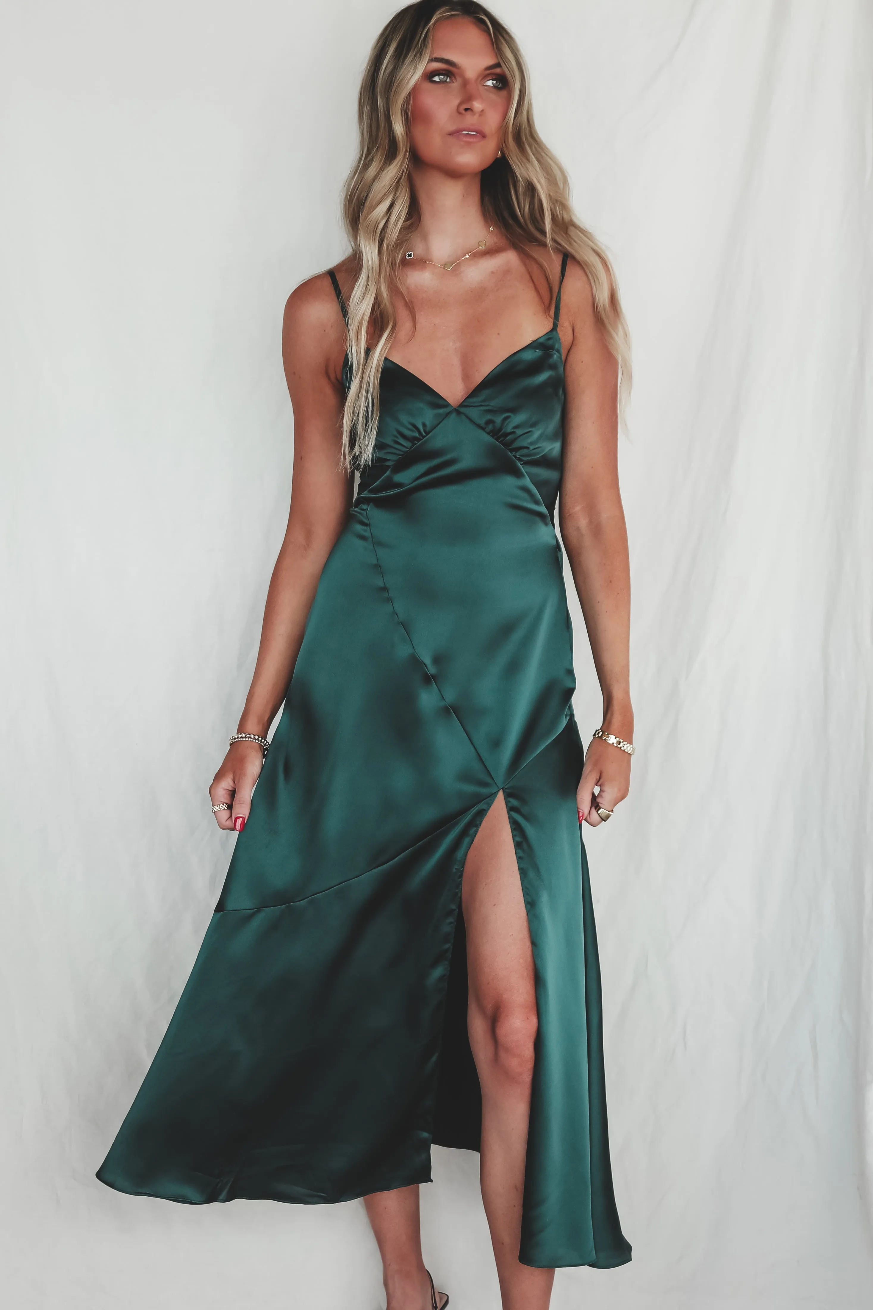 DEAL Extra Special Plus One Satin Maxi Dress