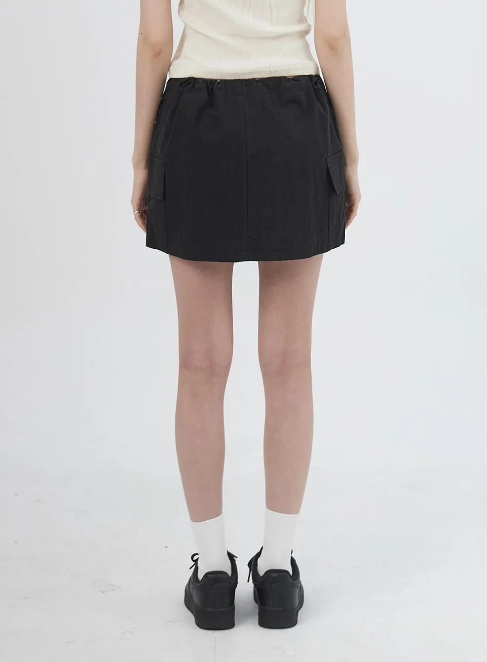 Drawstring Mini Skirt IU312