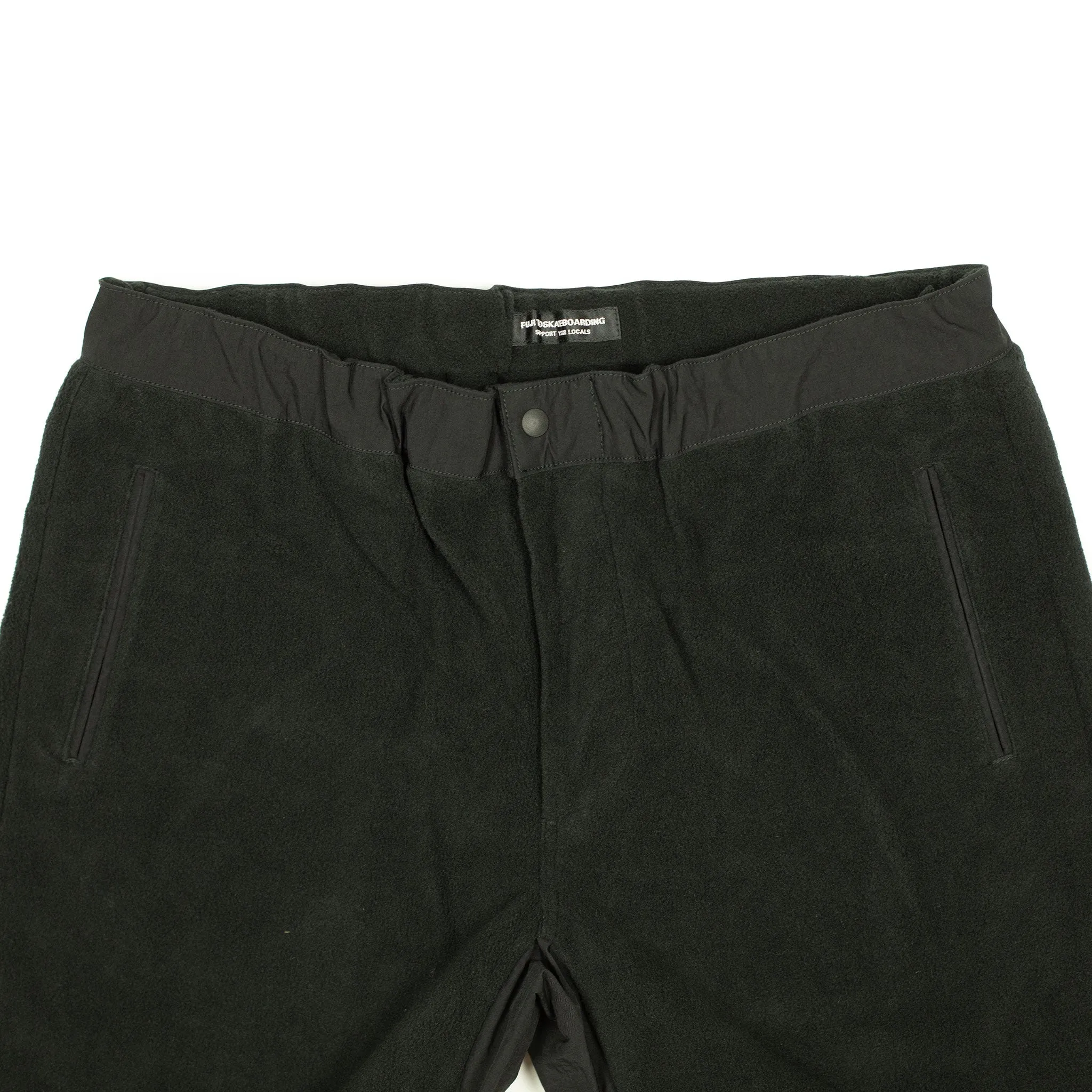 Drawstring trousers in black poly fleece