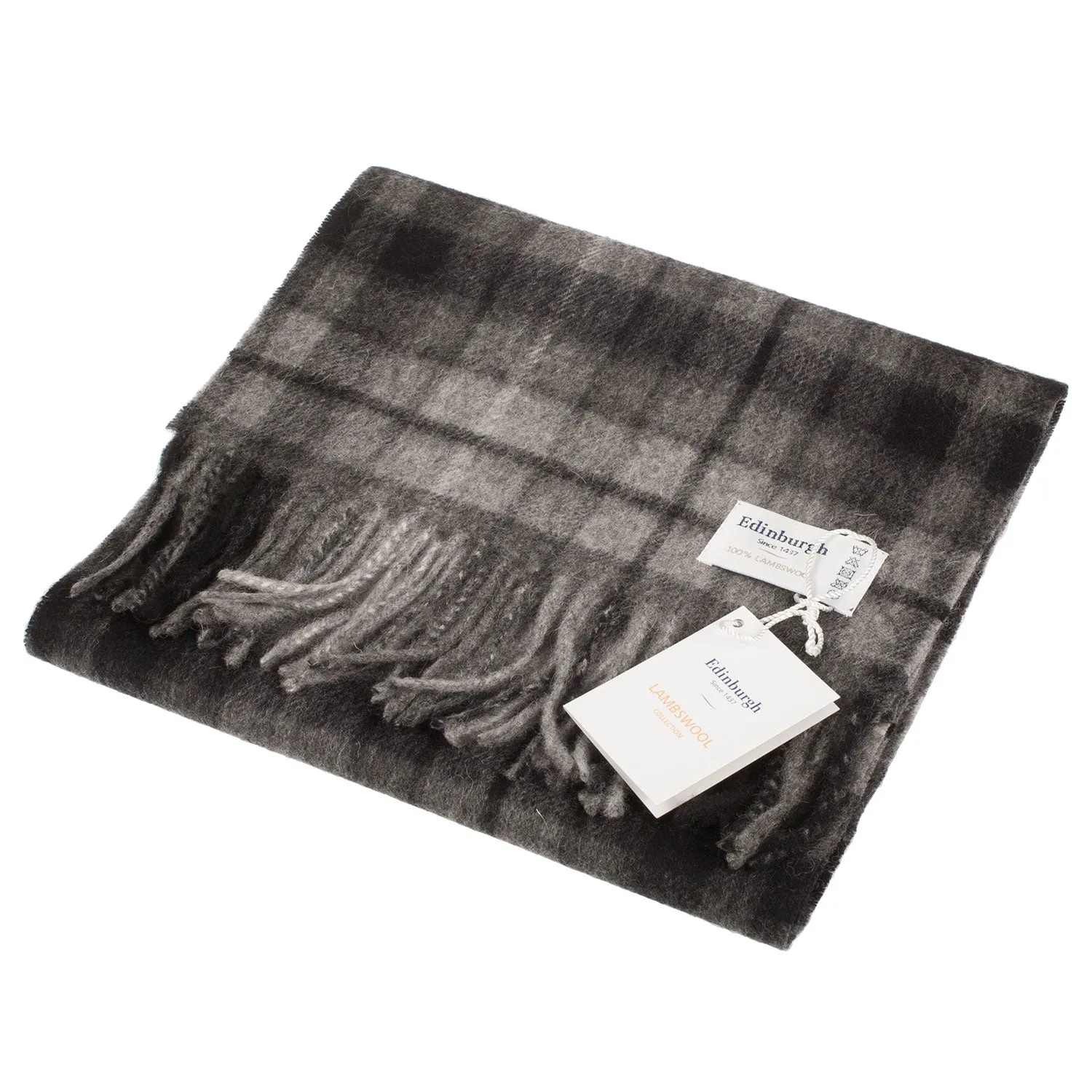 Edinburgh 100% Lambswool Scarf  Monochrome Buchanan