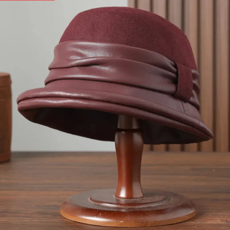 Elegant Wool Cloche Fedora