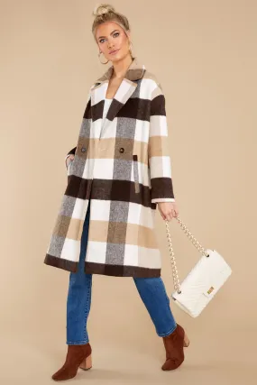 Escape The Ordinary Ivory Plaid Coat