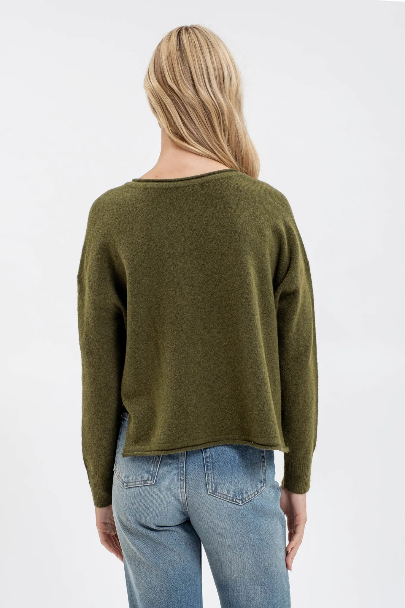 Fabled Grace Split Neck Knit Sweater- 4 Colors!