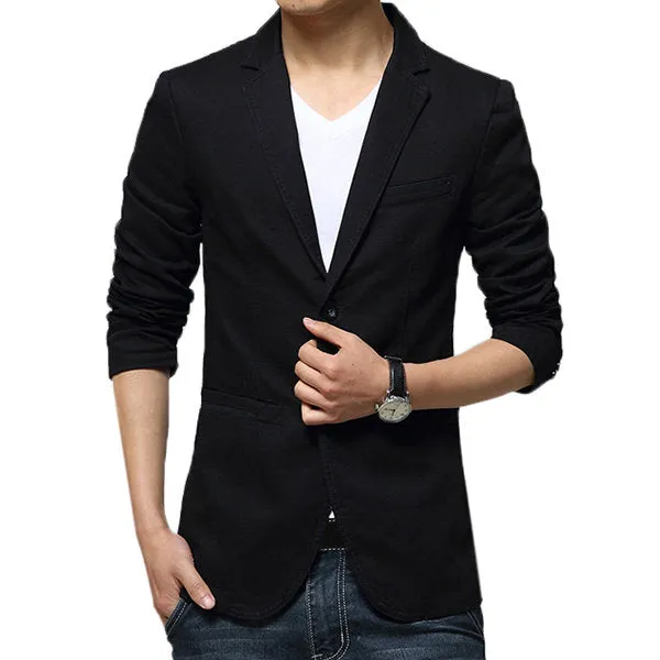 Fashion Blazers for Men Plus Size Business Casual Slim Fit Solid Color