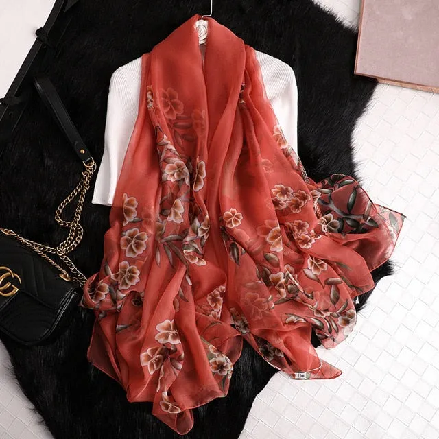 Fashion Silk Scarf Printed Bandana Shawl #2532