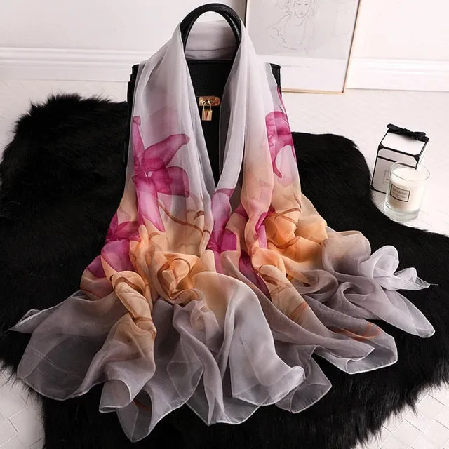 Fashion Silk Scarf Printed Bandana Shawl #2532