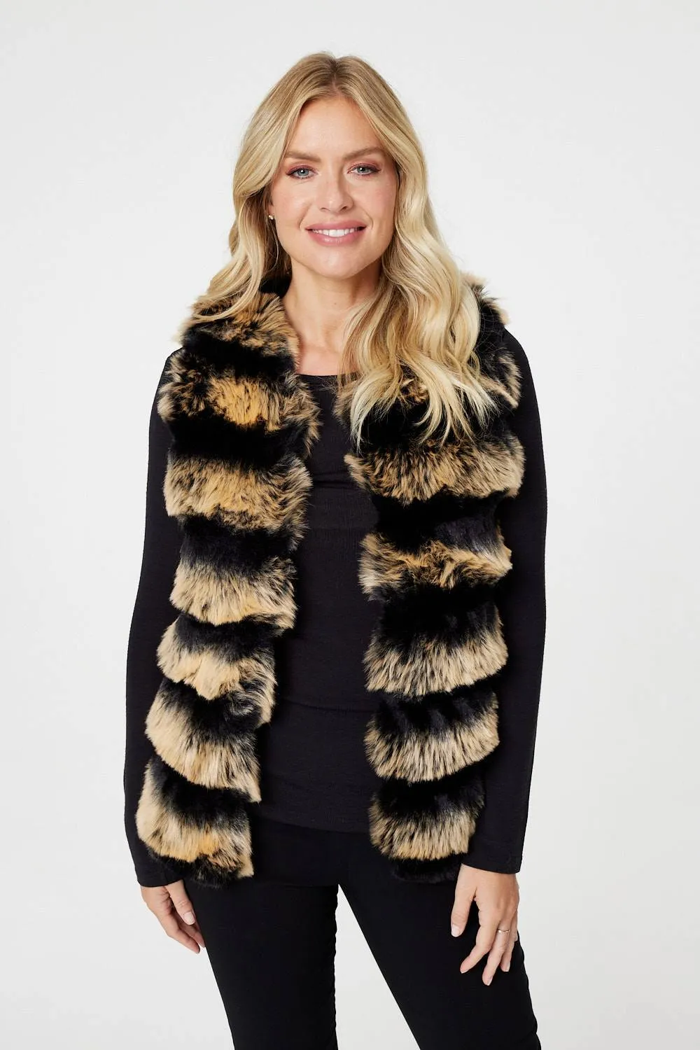 Faux Fur Open Front Gilet