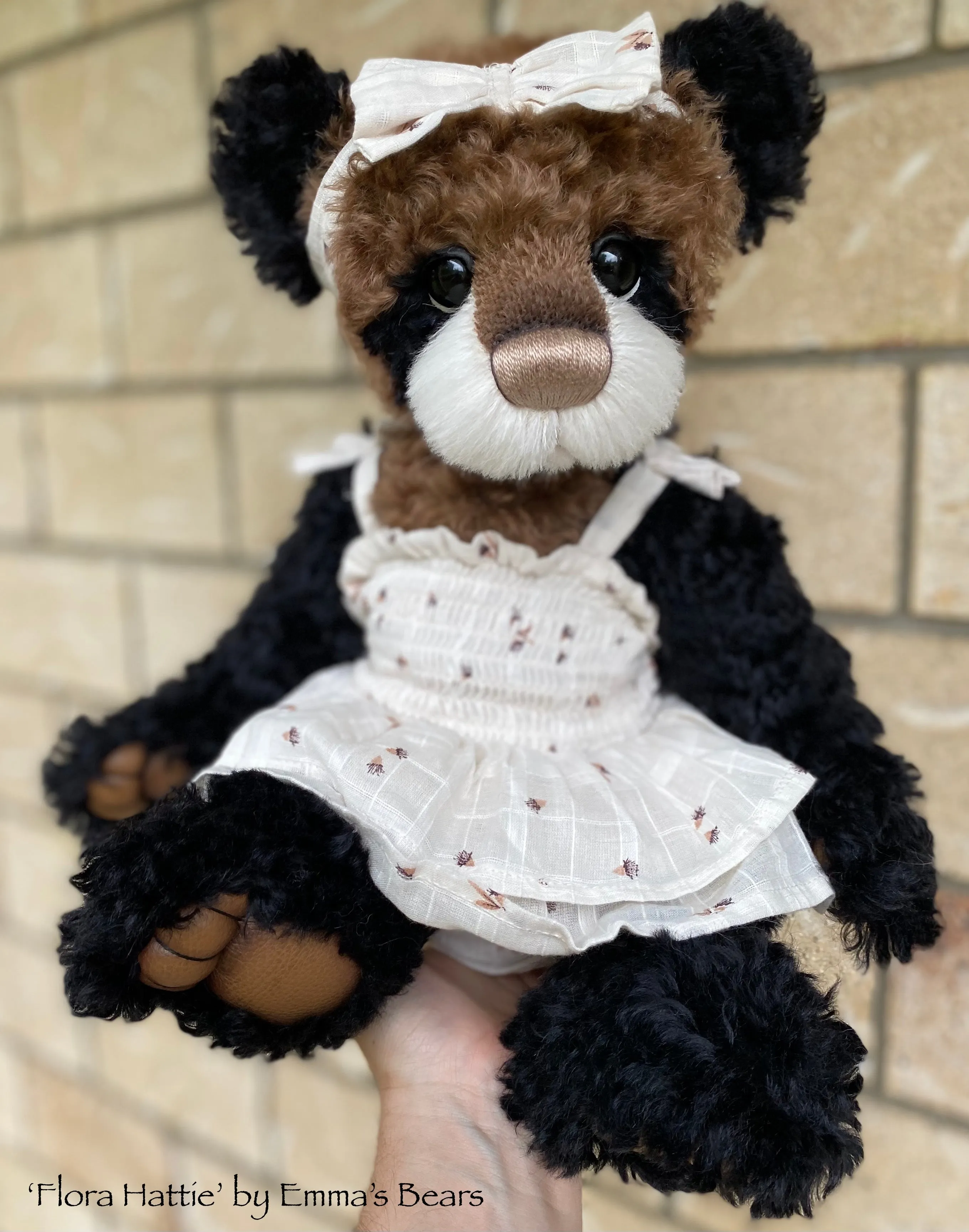 Flora Hattie - 18" Kid Mohair and Alpaca Artist Baby Bear by Emma's Bears - OOAK