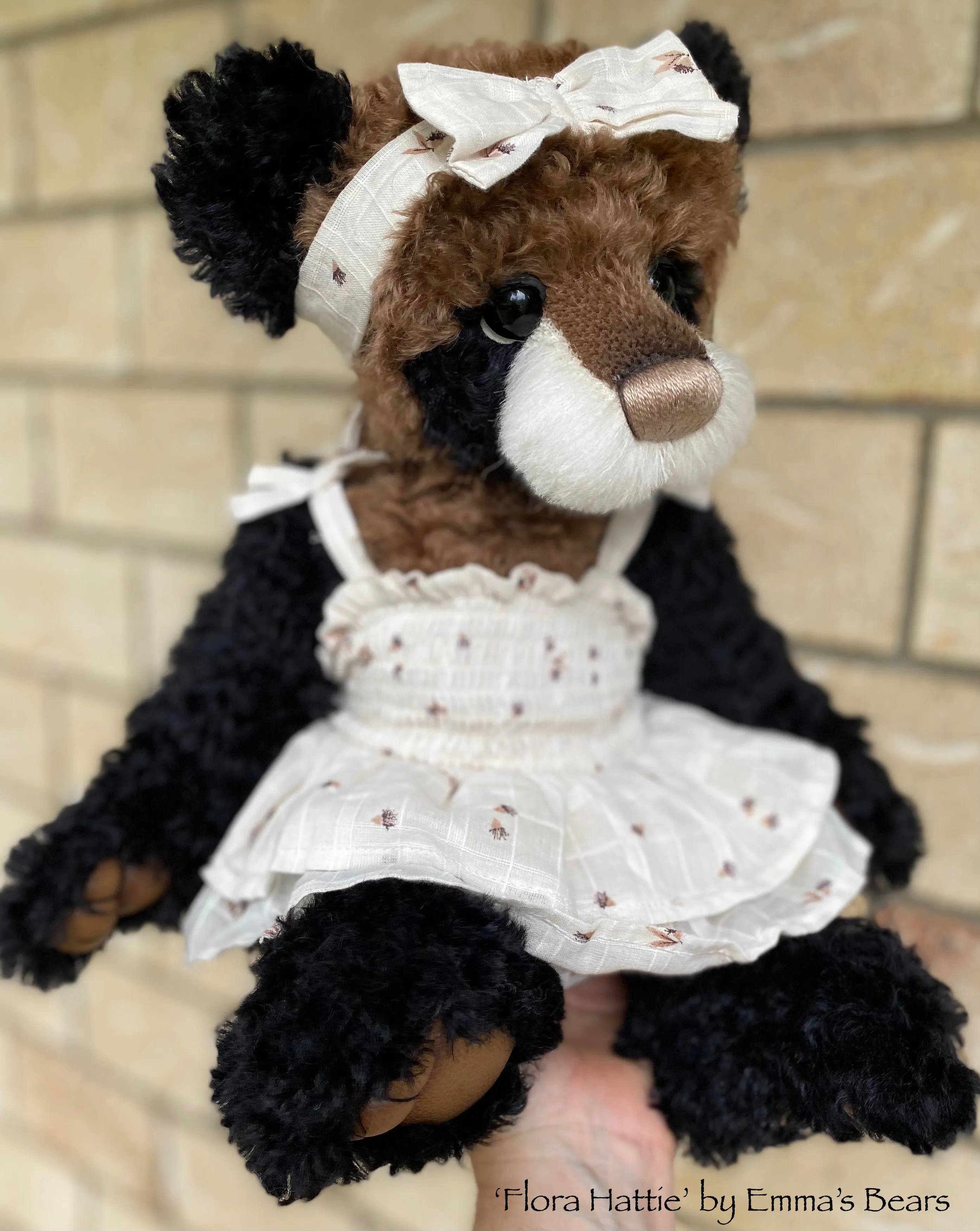 Flora Hattie - 18" Kid Mohair and Alpaca Artist Baby Bear by Emma's Bears - OOAK