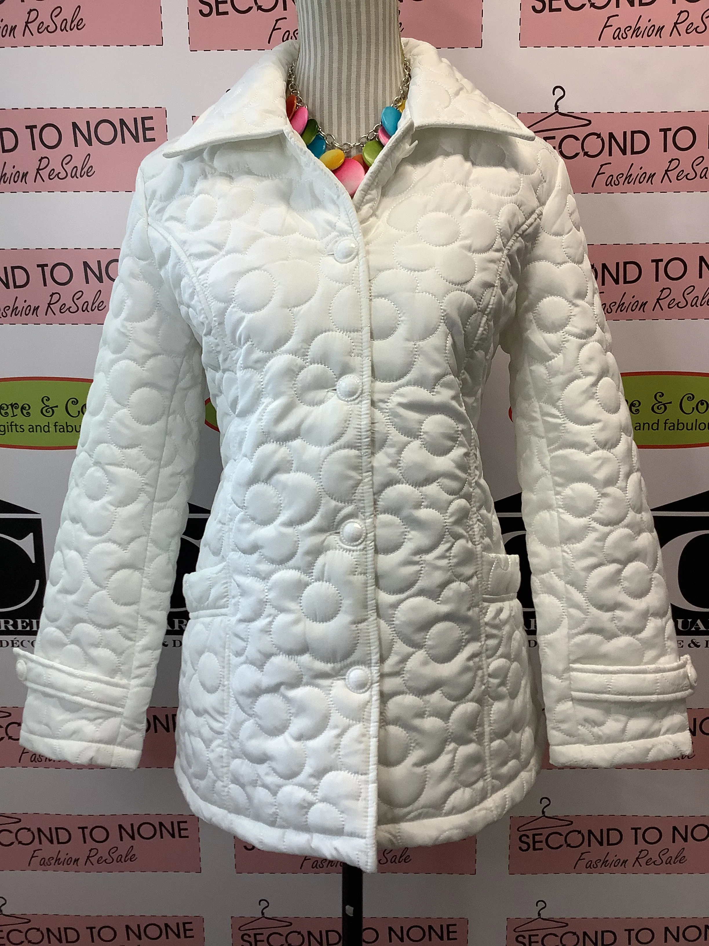 Floral Quilted Spring Jacket (Only 1 XL White Left!)