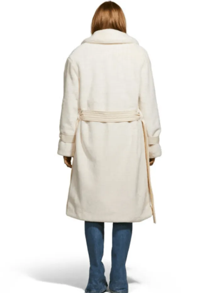 Freed Violet Faux Fur Long Coat In Cream