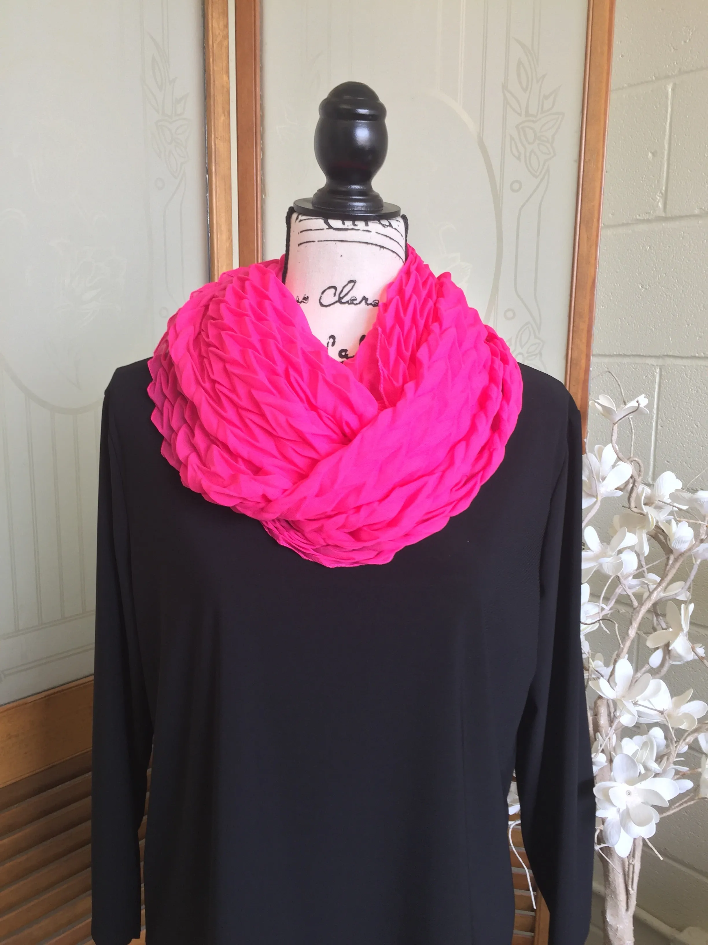 Fuchsia Waffle Scarf