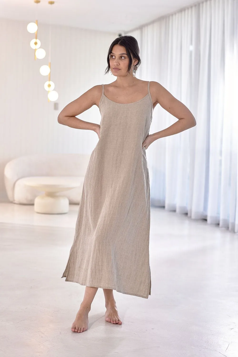 Fundamental Linen Midi  - Natural