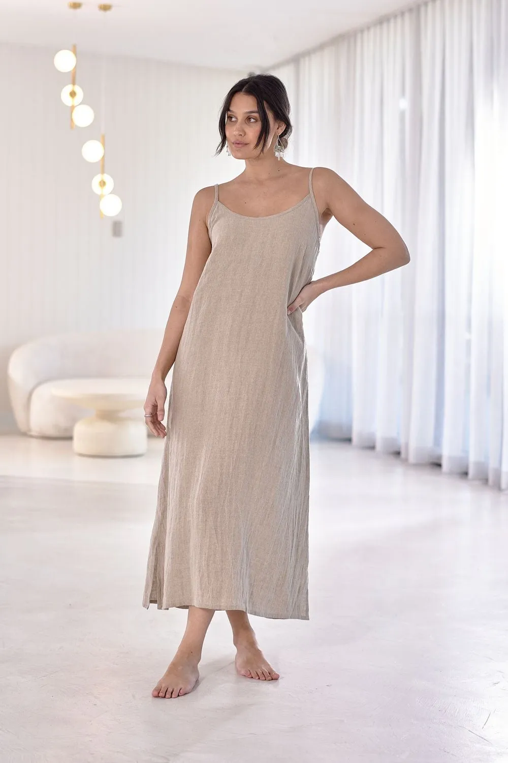 Fundamental Linen Midi  - Natural