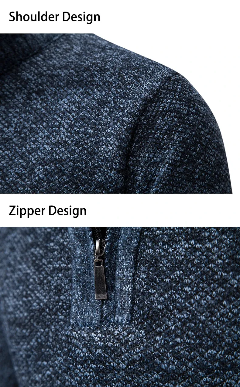 Funki Buys | Sweaters | Men's Casual Stand Collar Zip Pullovers