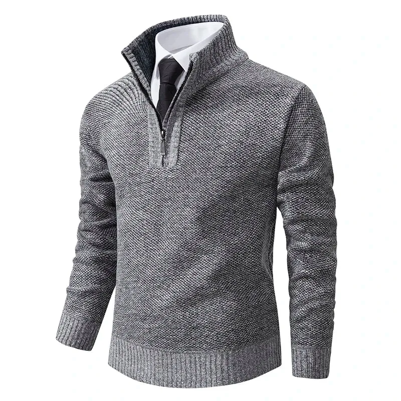 Funki Buys | Sweaters | Men's Casual Stand Collar Zip Pullovers