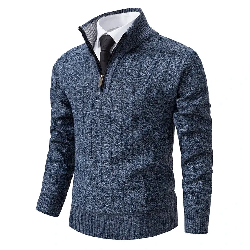 Funki Buys | Sweaters | Men's Casual Stand Collar Zip Pullovers