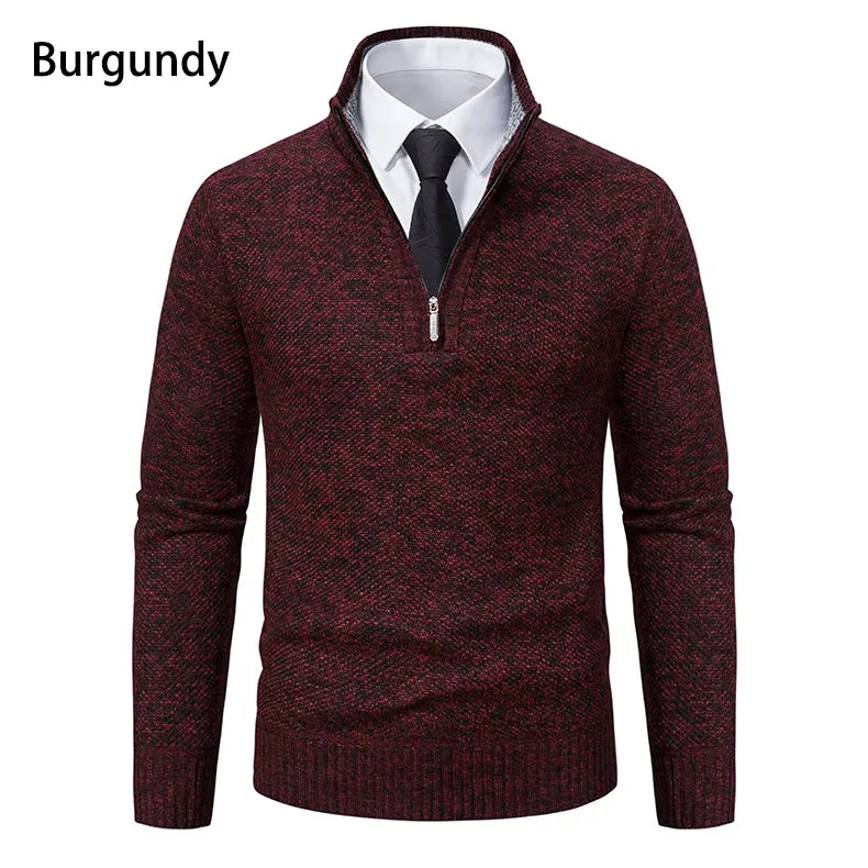 Funki Buys | Sweaters | Men's Casual Stand Collar Zip Pullovers