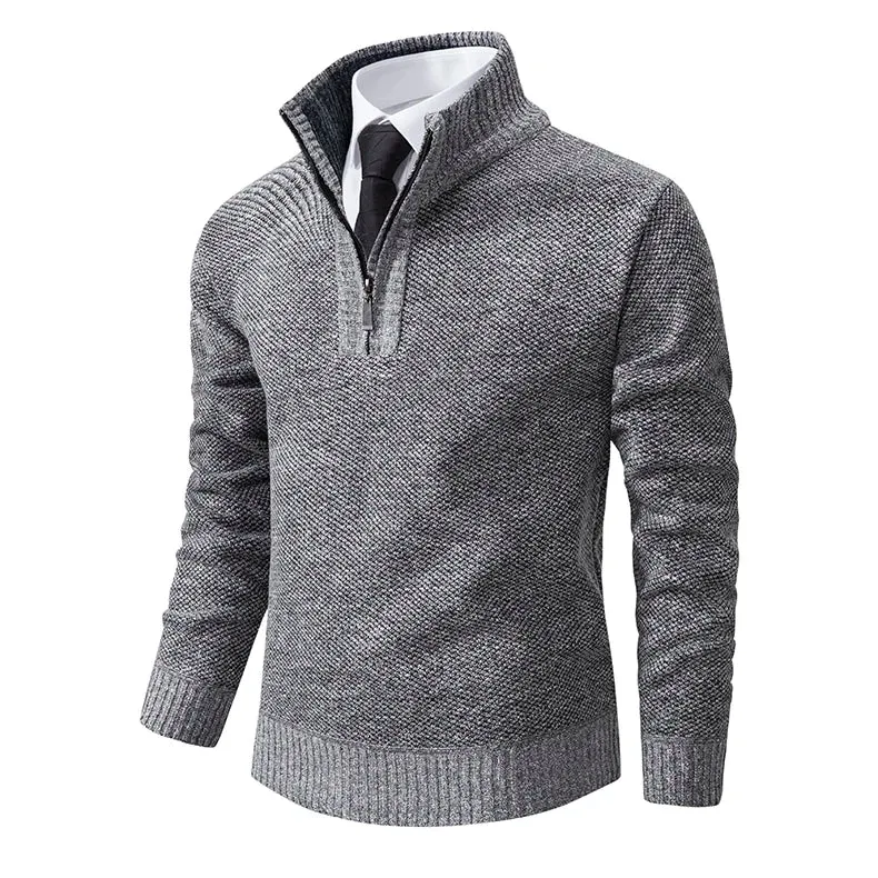 Funki Buys | Sweaters | Men's Casual Stand Collar Zip Pullovers