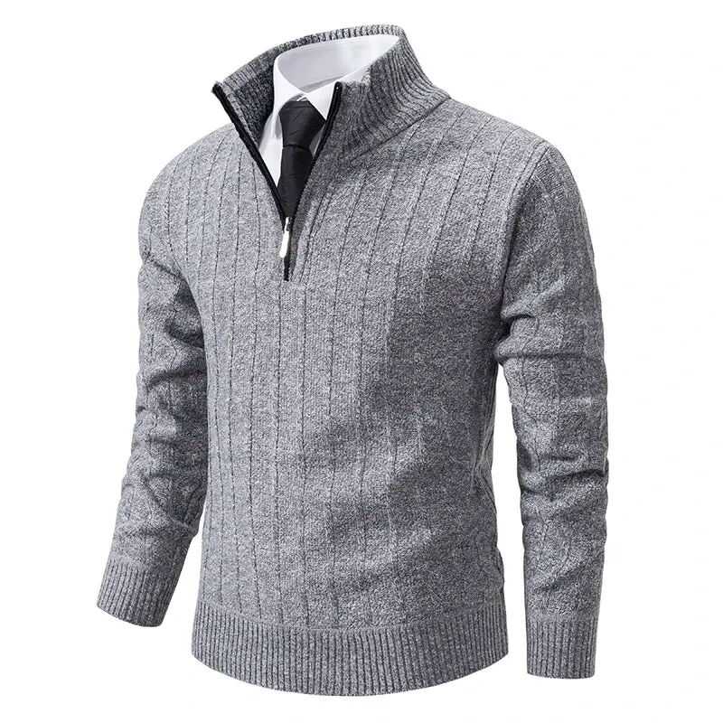 Funki Buys | Sweaters | Men's Casual Stand Collar Zip Pullovers