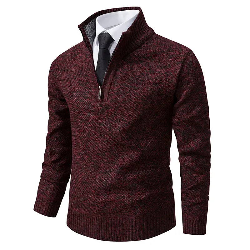 Funki Buys | Sweaters | Men's Casual Stand Collar Zip Pullovers