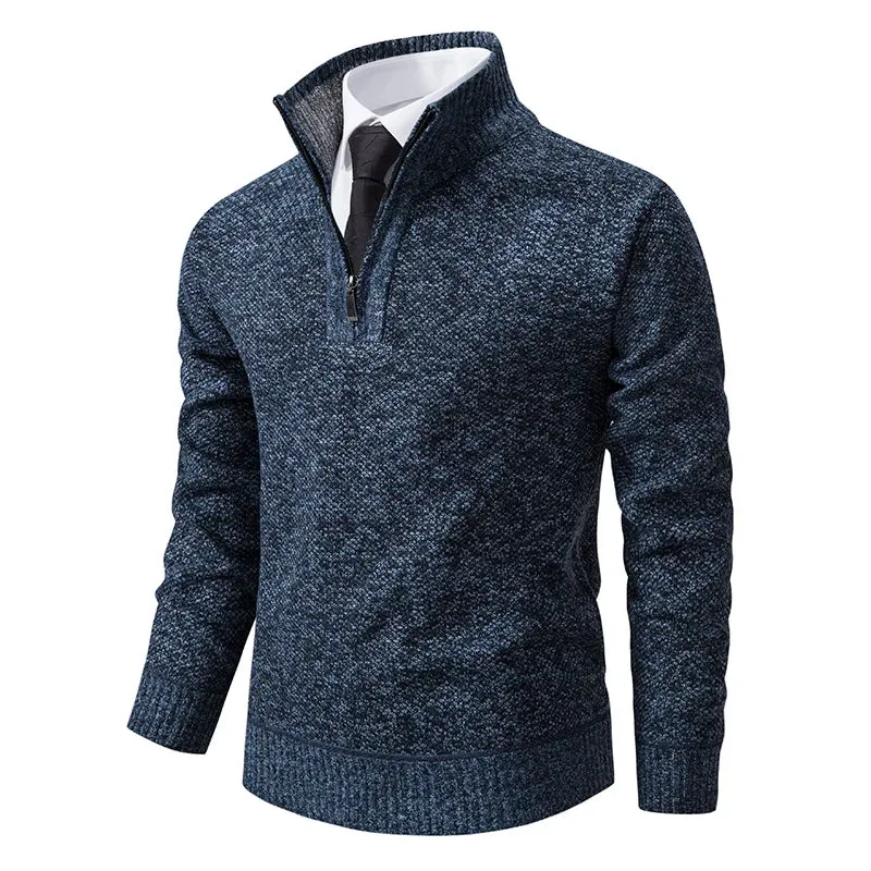 Funki Buys | Sweaters | Men's Casual Stand Collar Zip Pullovers