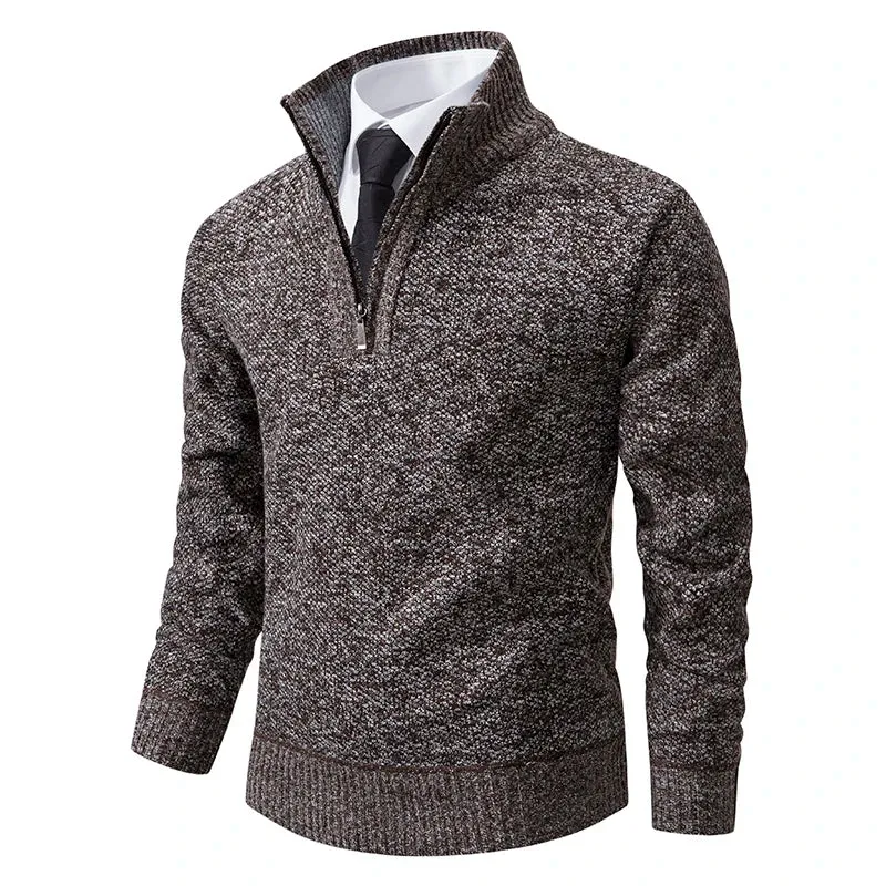 Funki Buys | Sweaters | Men's Casual Stand Collar Zip Pullovers